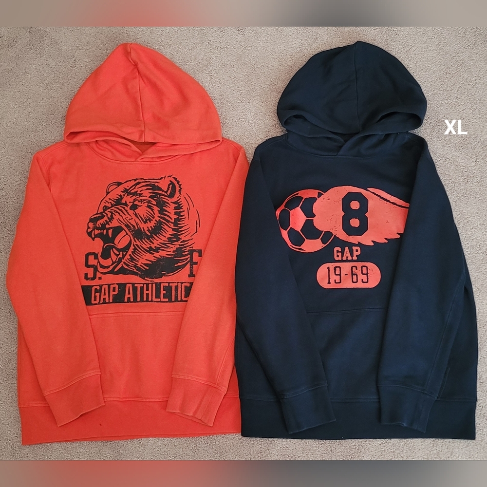 GAP Kids Bear and Soccer Hoodies - Orange and Navy